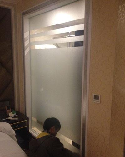 嘉云台酒店玻璃磨砂膜贴膜成功